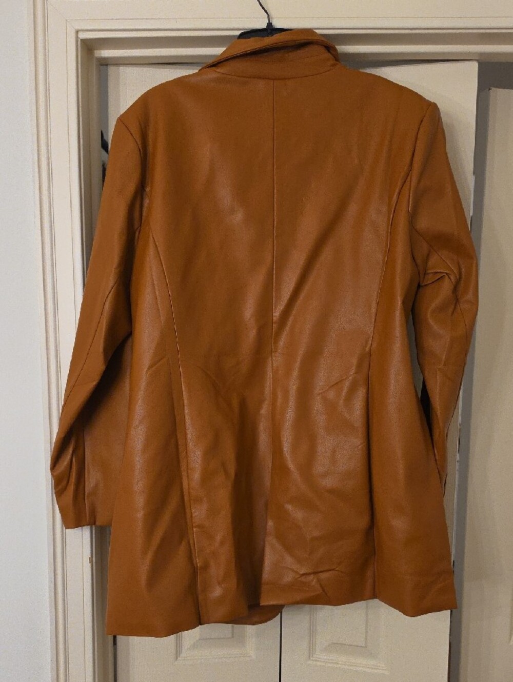 Eloquii Cognac Vegan Leather Blazer - Picture 5 of 6